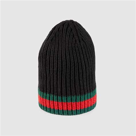 Gucci Cappello neonato in lana con dettaglio Web.